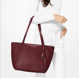 Michael Kors Whitney leather large tote, maroon